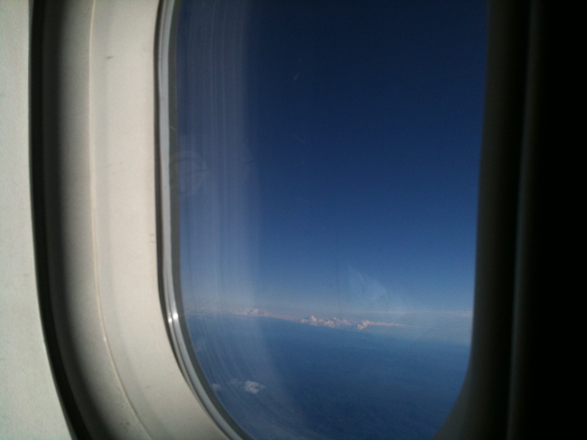out of an airplane window